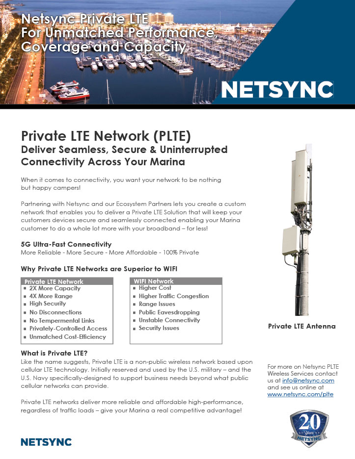 Private LTE Network (PLTE) for Marinas