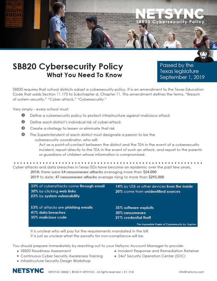 Netsync SB820 Cybersecurity Policy Collateral