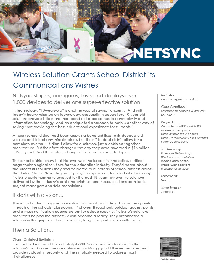 Wireless Solution Grants School District its Communications Wishes