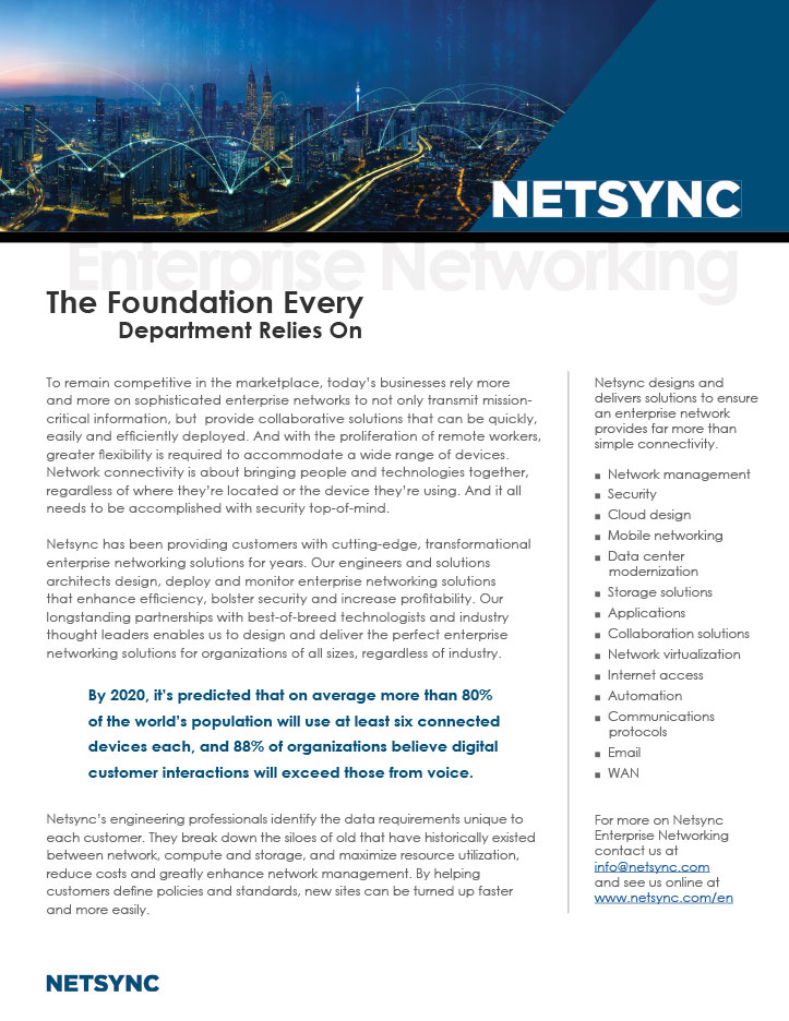 Netsync Enterprise Networking Collateral