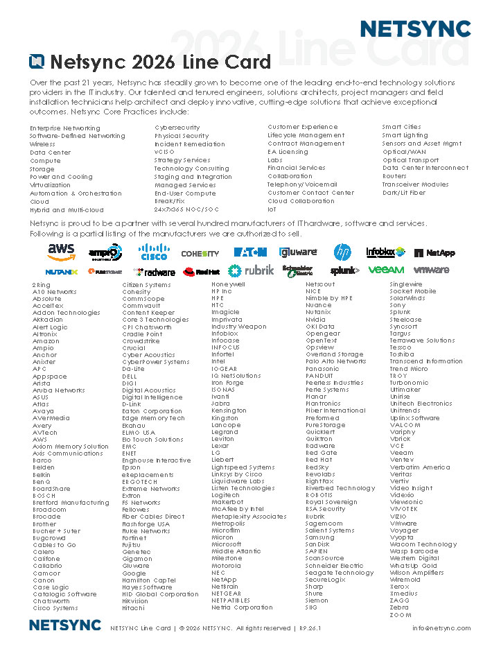Netsync 2026 Linecard Netsync 2026 Linecard